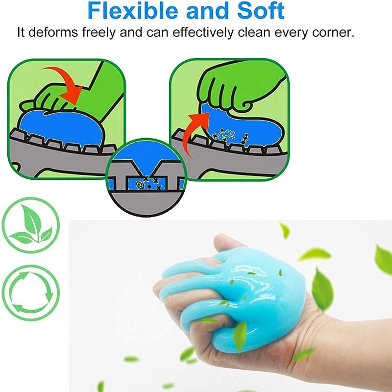 15-in-1 Universal Cleaning Gel Kit Car Accessories for PC Tablet Laptop Keyboards, Car Vents, Interiors, Printers & More