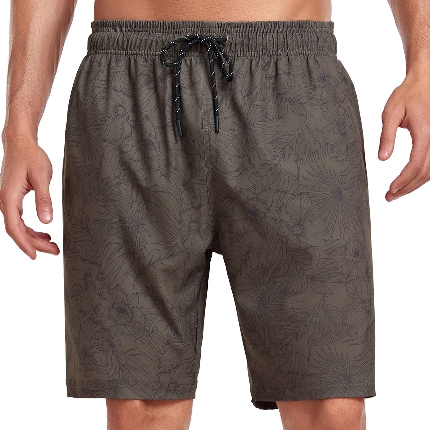  Mens Swim Trunks Quick Dry Board Shorts with Zipper Pockets Bathing Suit