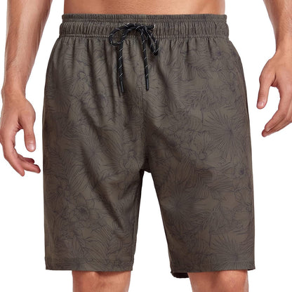  Mens Swim Trunks Quick Dry Board Shorts with Zipper Pockets Bathing Suit