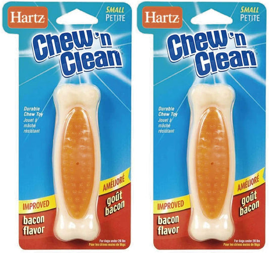 Hartz Chew'n Clean Tuff Bone Bacon Flavored Small Dog Toy (Pack of 2)