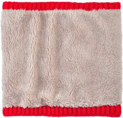 Lo Shokim Harsh Winter Double-Layer Soft Fleece Lined Thick Knit Neck Warmer Circle Scarf Windproof