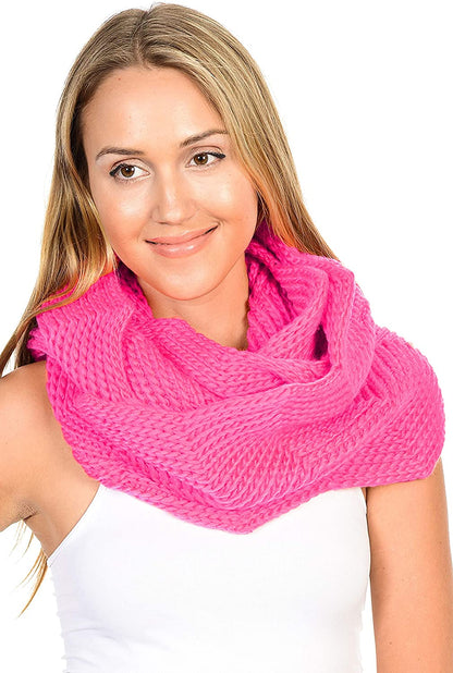 Basico Women Winter Infinity Scarf Warm Knitted Circle Loop Various Colors…