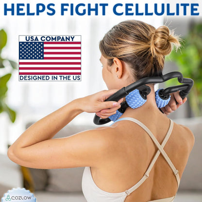 Dual-Sided Muscle Roller – Cellulite Massager for Arms & Legs – Flexible Thigh & Butt Sculpting Massage Tool
