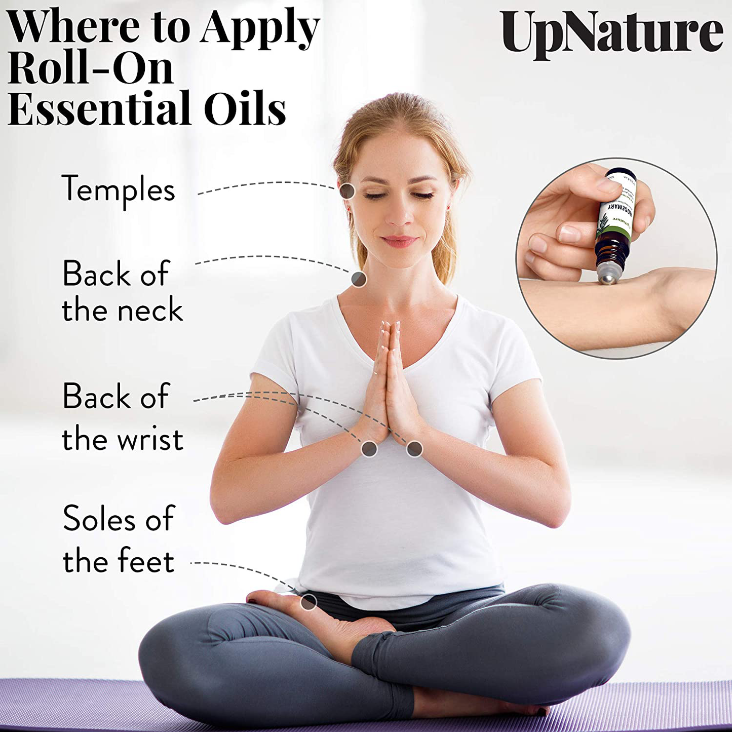 Lavender Essential Oil Roll On by UpNature - Calming Essential Oils for Sleep, Stress Relief, Anxiety & Relaxation - Pure Lavender Essential Oils for Skin & Hair Growth - No Diffuser Needed!