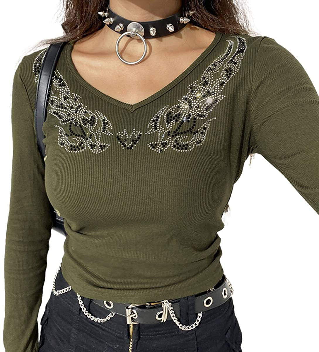 Women's Graphic Print Crop Top Vintage Punk Portrait Shirts Summer Slim Short Sleeve T Shirt Tops Y2k Fashion Clothes