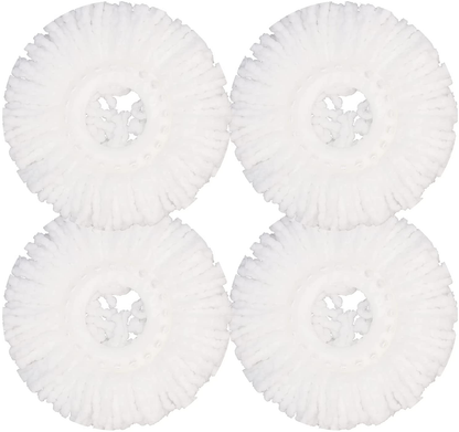 GIBTOOL 4 Pack Mop Head Replacement for Hurricane Spin Mop Replacement Head Microfiber Spin Mop Refills Easy Cleaning Round Shape Standard Size