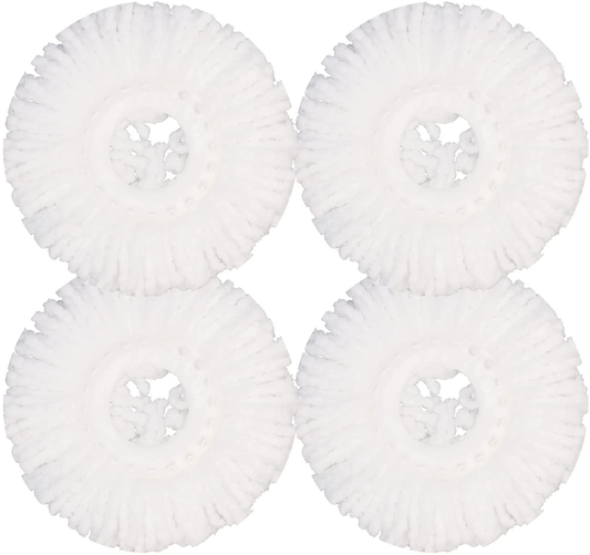 GIBTOOL 4 Pack Mop Head Replacement for Hurricane Spin Mop Replacement Head Microfiber Spin Mop Refills Easy Cleaning Round Shape Standard Size