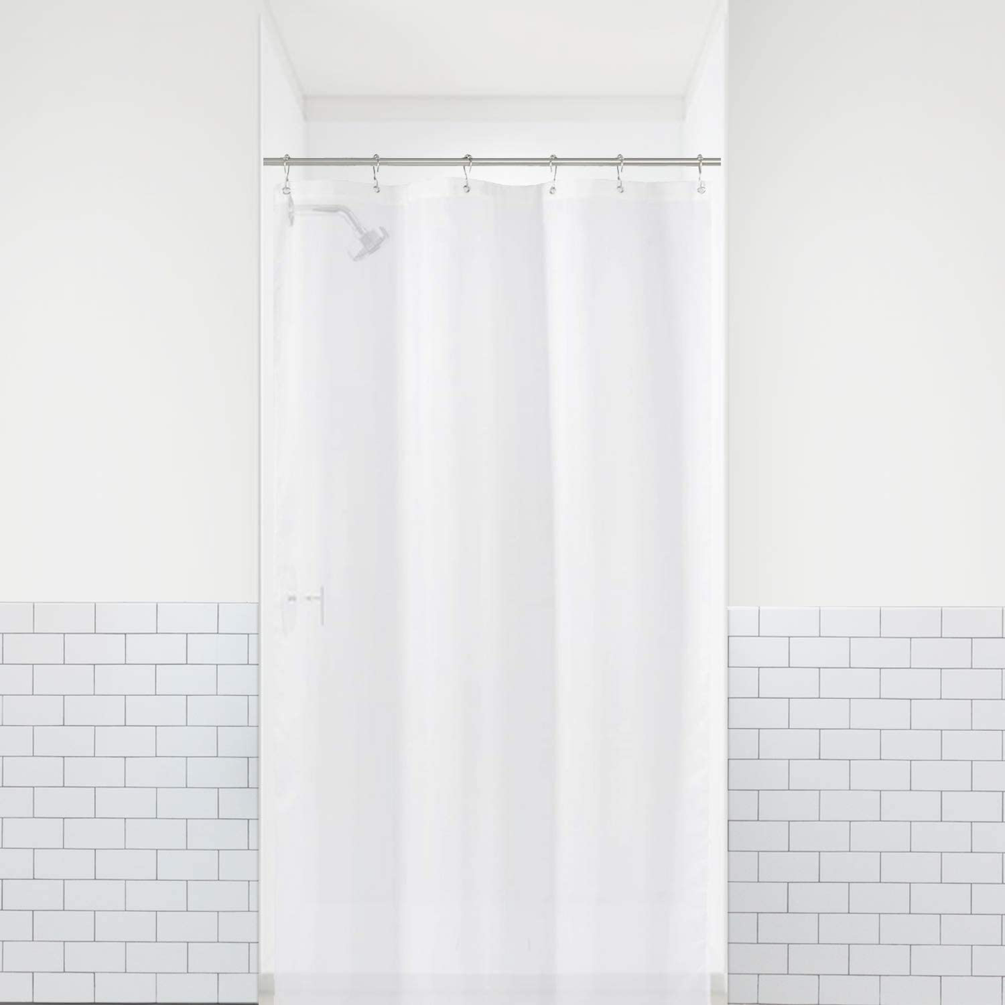 LiBa PEVA 8G Bathroom Small Shower Stall Curtain Liner, 36" W x 72" H Narrow Size, Clear, 8G Heavy Duty Waterproof Shower Stall Curtain Liner