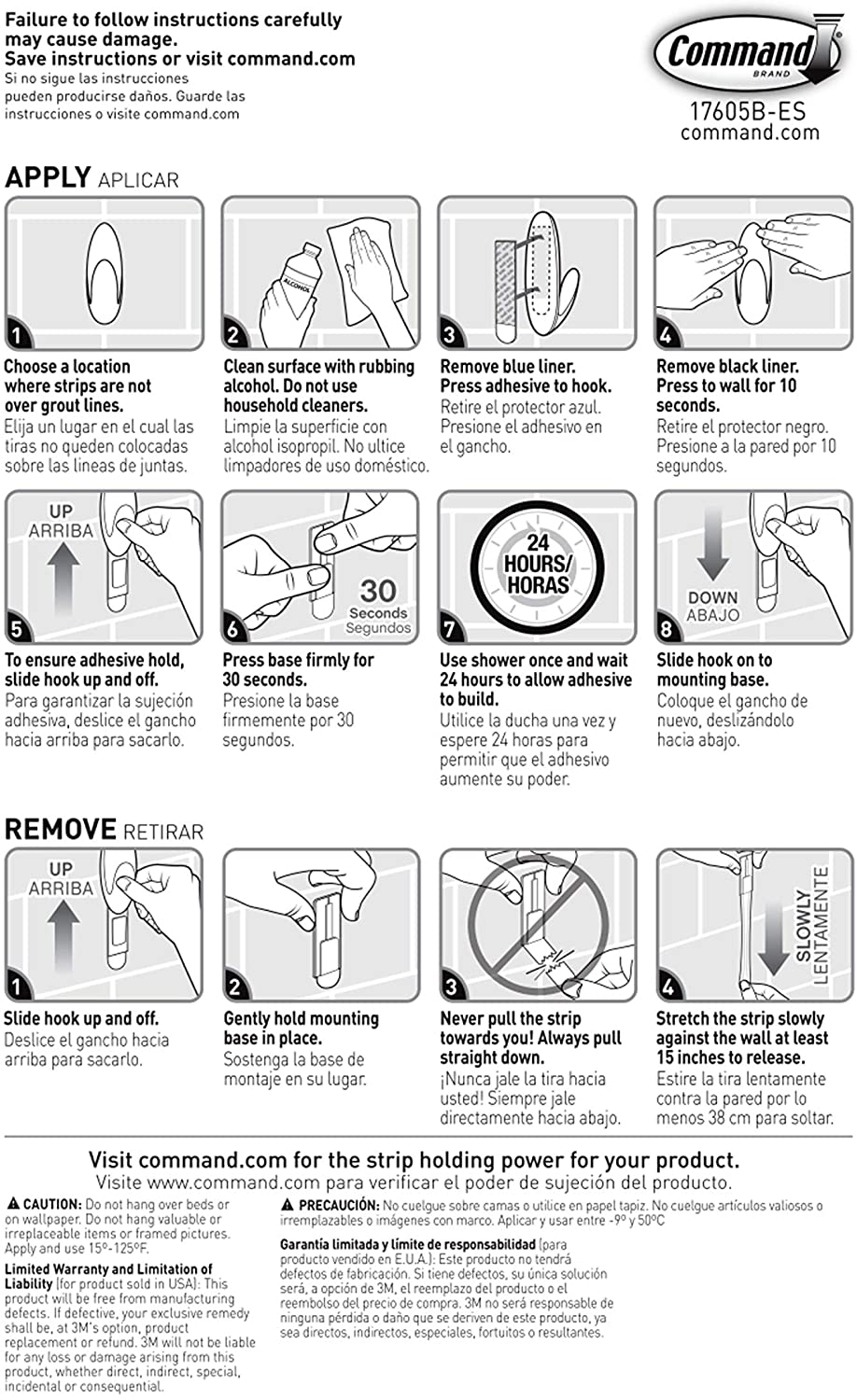 Command Bath Large Water-Resistant Adhesive Refill Strips