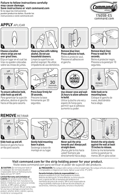Command Bath Large Water-Resistant Adhesive Refill Strips