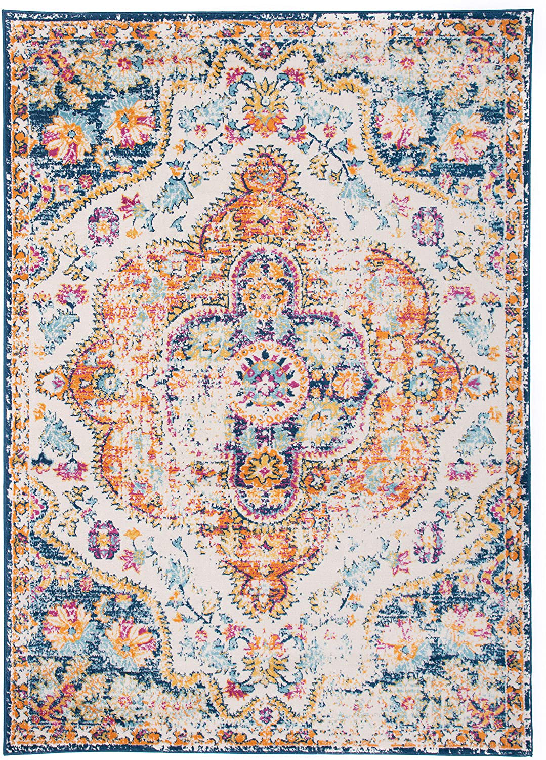 Rugshop Vintage Distressed Bohemian Area Rug 3'3" x 5' Navy