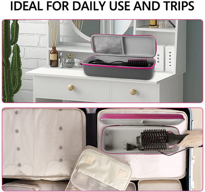 Linkidea Hard Travel Case for Revlon Hair Dryer Brush, Hot Tools One-Step Hair Dryer and Volumizer Styler, Hot Air Brush Carrying Case Box (Rose Red)
