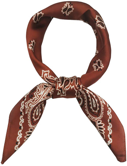 FONYVE Silk Feeling Scarf Medium Square Satin Head Scarf for Women 27.5 × 27.5 inches