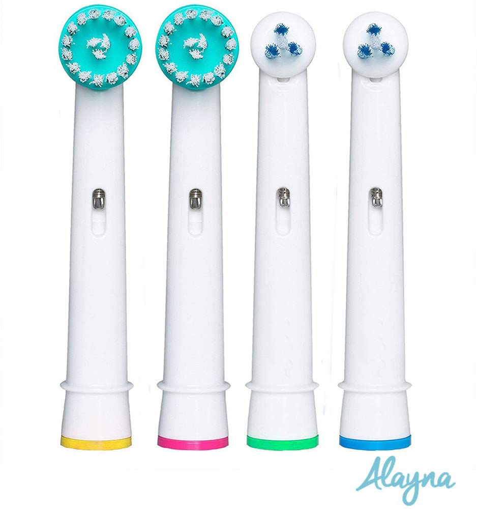4 Pack Replacement Brush Heads for Oral B Braun Professional Ortho Brush Head & Power Tip Kit