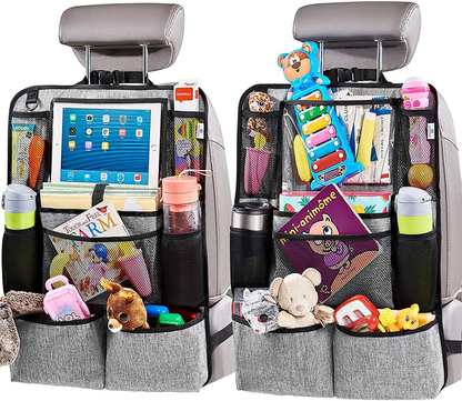 Pack of 2 Backseat Car Organizer, Kick Mats Back Seat Protector with Touch Screen Tablet Holder