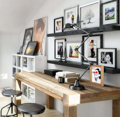 Picture Frames Made of Solid Wood and High Definition Glass Display Photos 4x6 with Mat or 5x7 Without Mat for Wall Mounting Dark Brown