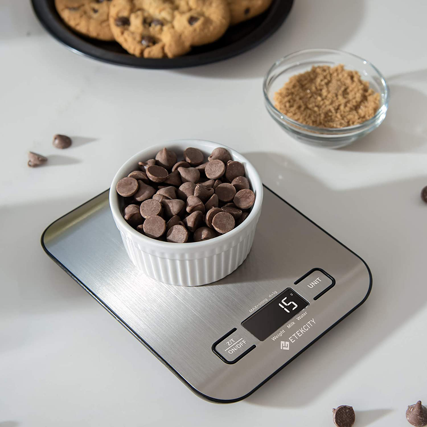 Etekcity Food Nutrition Kitchen Scale, Digital Grams and Ounces for Weight Loss, Baking, Cooking, Keto and Meal Prep, Large, 304 Stainless Steel