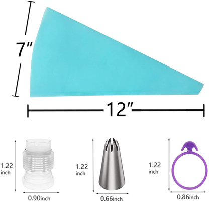 Piping Bags and Tips Set, Cake Decorating Supplies for Baking with Reusable Pastry Bags and Tips, Standard Converters, Silicone Rings, Cake Decorating Tools for Cookie Icing, Cake, Cupcake