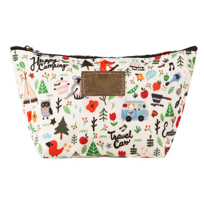 Toiletry Bag, Frcolor Multifunction Makeup Bag Purse Organizer Cartoon Cosmetic Pouch Waterproof Travel Cosmetic Case for Women Girls Teenagers (Happy Camping)