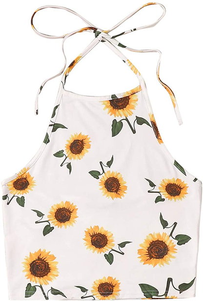 Romwe Women's Casual Camisole Sleeveless Vest Halter Cami Tank Top