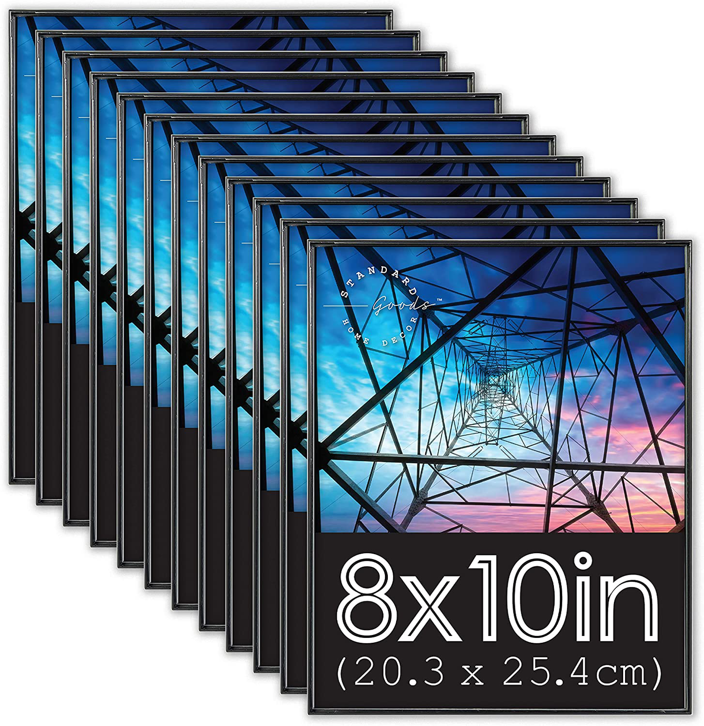 Standard Goods Home Décor 4x6 inch front loading picture frame, 12-pack of Black for wall or table, horizontal or vertical display