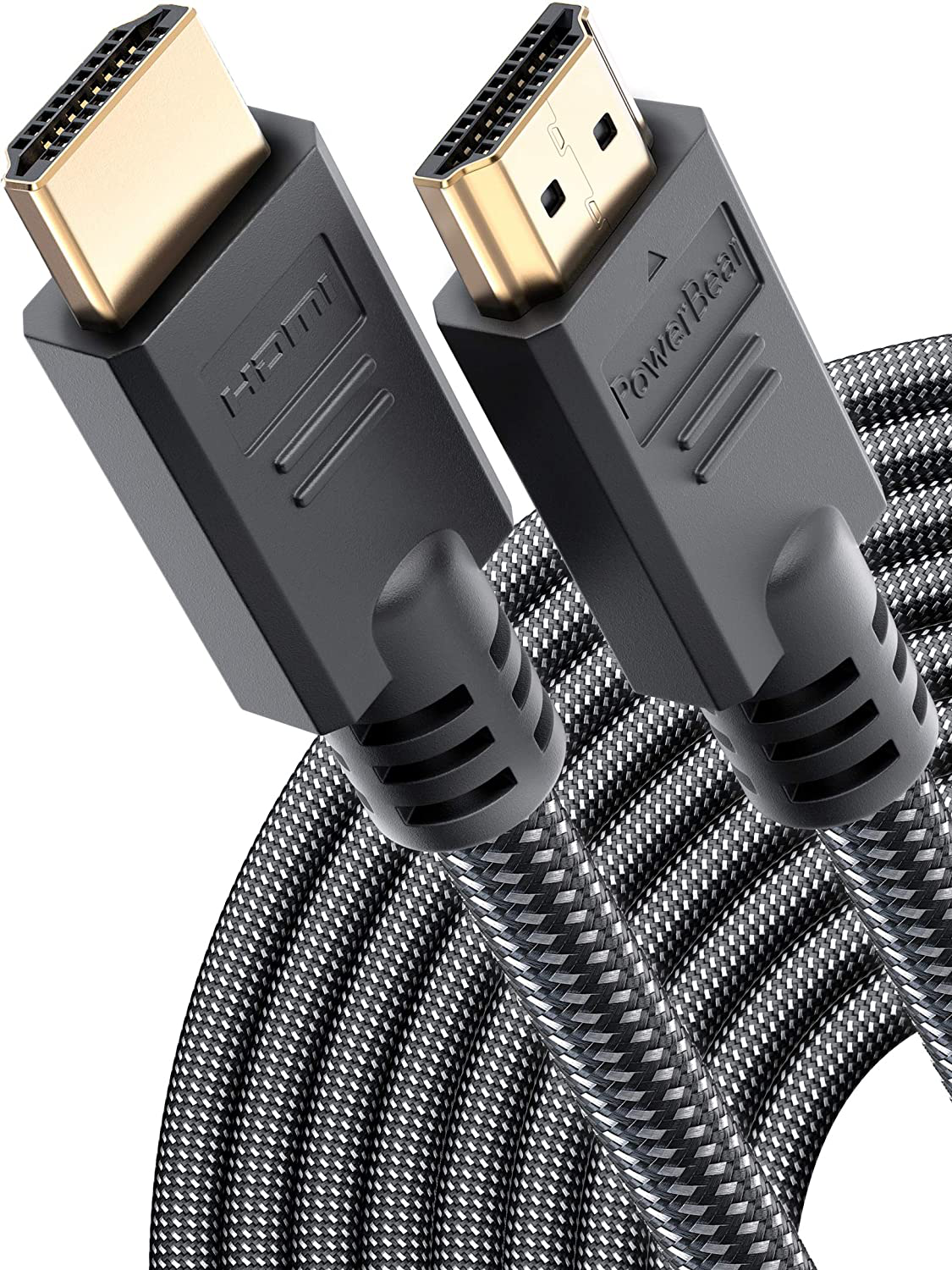 Multi Pack PowerBear 4K HDMI Cables Braided Nylon & Gold Connectors, 4K @ 60Hz, Ultra HD, 2K, 1080P, ARC & CL3 Rated