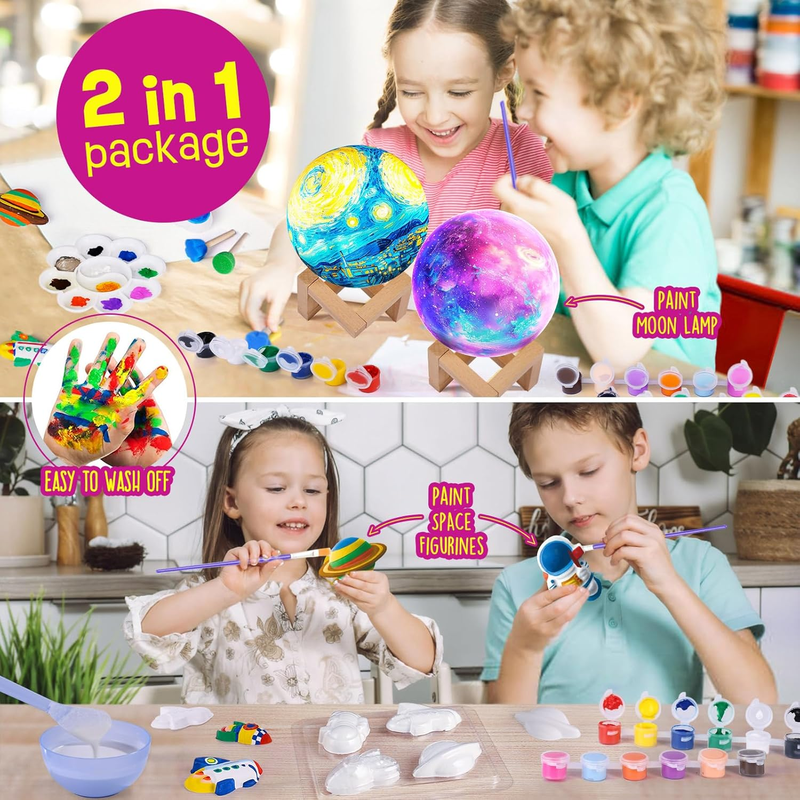 Paint Your Own  Lamp Kit - DIY 3D Space Night Light for Kids