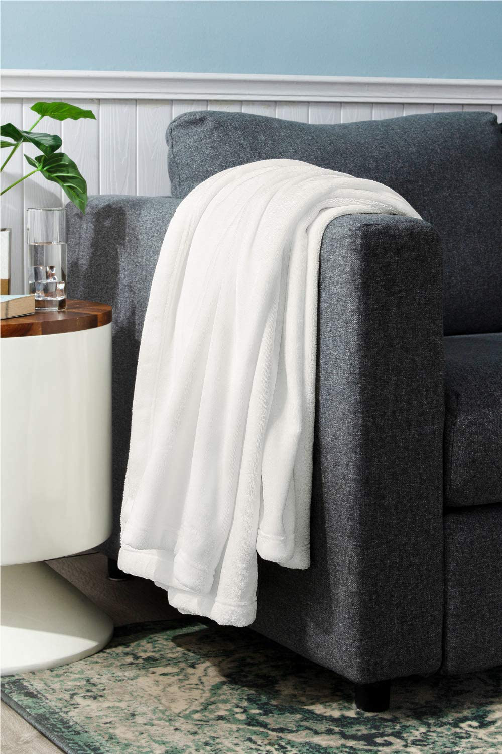 Bedsure Fleece Baby Blanket Unisex for Boys, Girls, Kids, Toddler, Infant, Newborn, 30x40 inches, White - Fuzzy Warm Cozy Soft Blanket, Plush Microfiber Blankets for Crib Stroller Nap