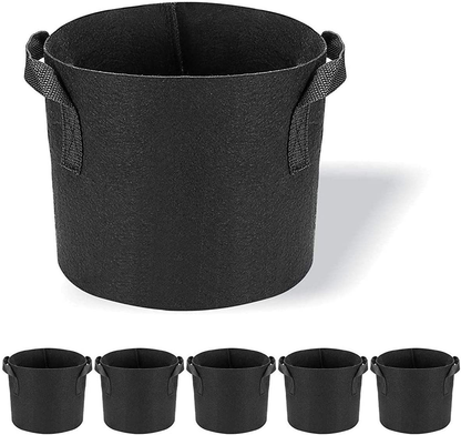 5 Pack Grow Bags Heavy Duty Thickened Non-Woven Aeration Fabric Pots with Strap Handles