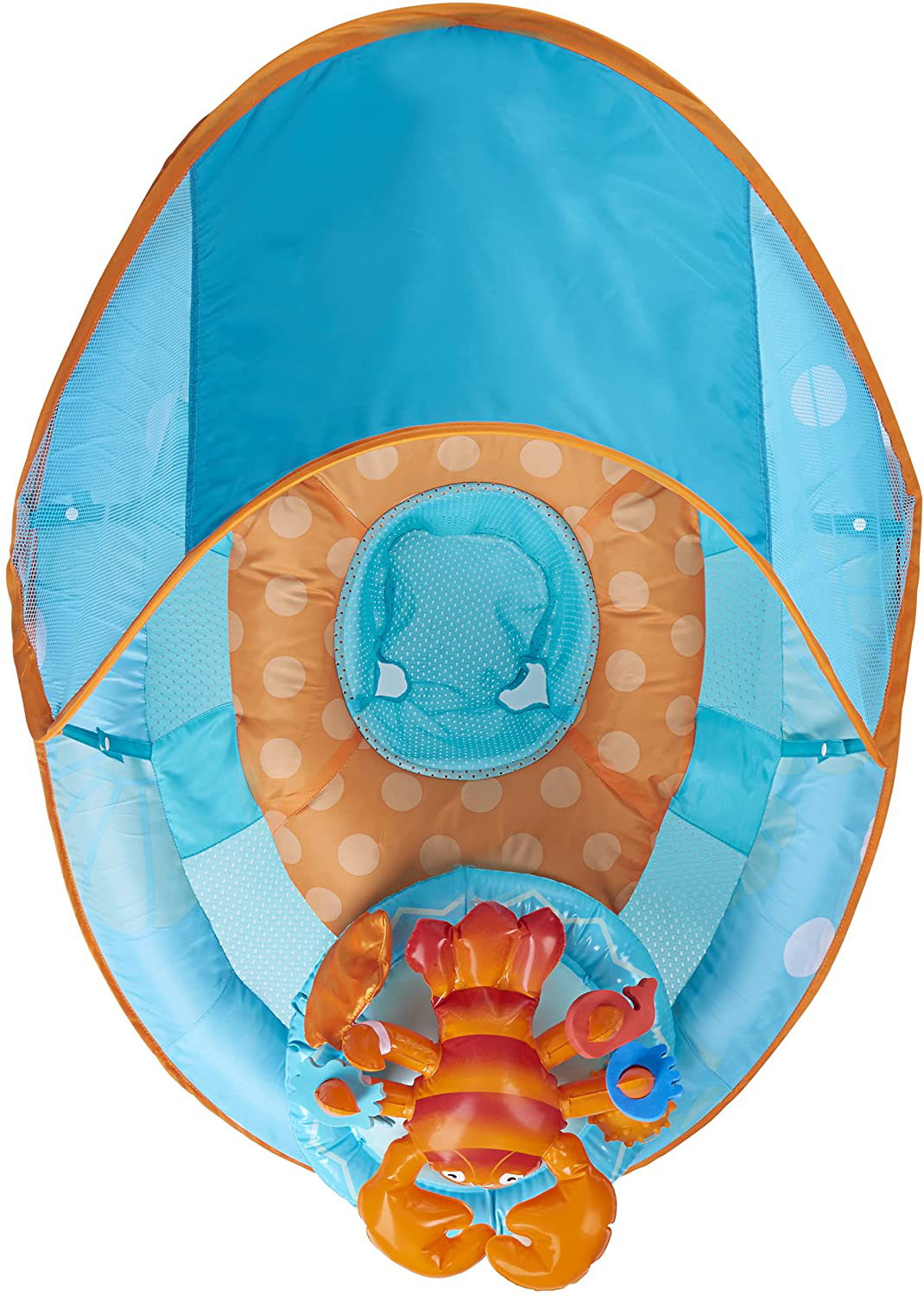 SwimWays Inflatable Baby Spring Octopus Pool Float Activity Center with Canopy