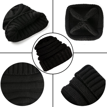 Aneco Winter Warm Knitted Scarf Beanie Hat and Gloves Set Men & Women's Soft Stretch Hat Scarf and Mitten Set