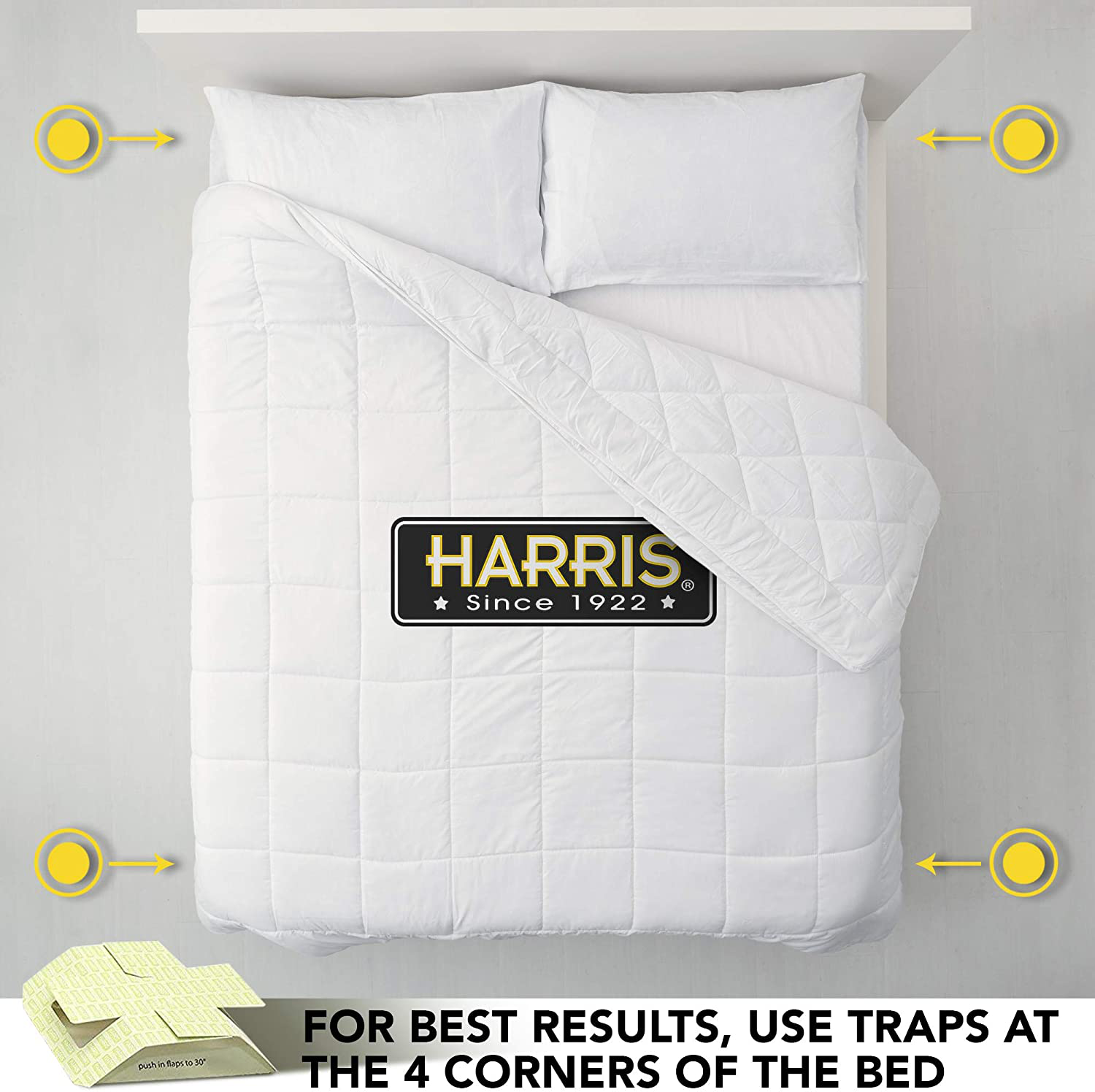 Harris Bed Bug Traps for Early Detection & Monitoring, 4 Pack