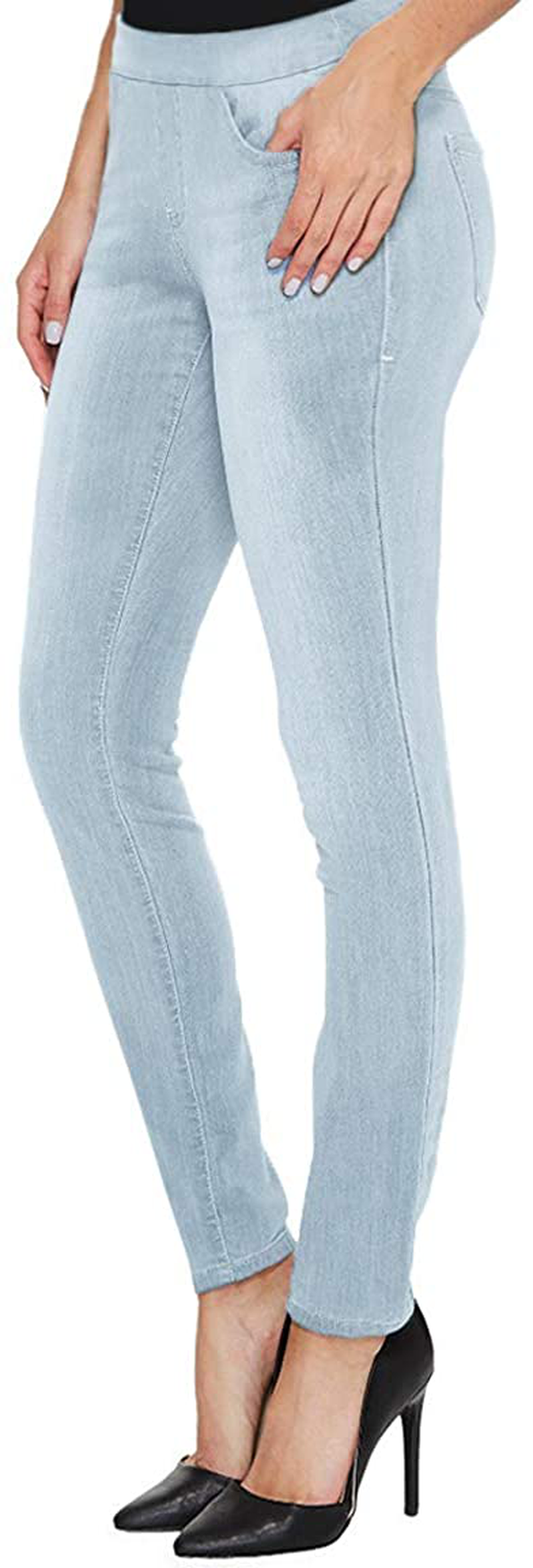 H&C Women Super Stretch Skinny Pull on Pant with Petite Regular and Long Inseam