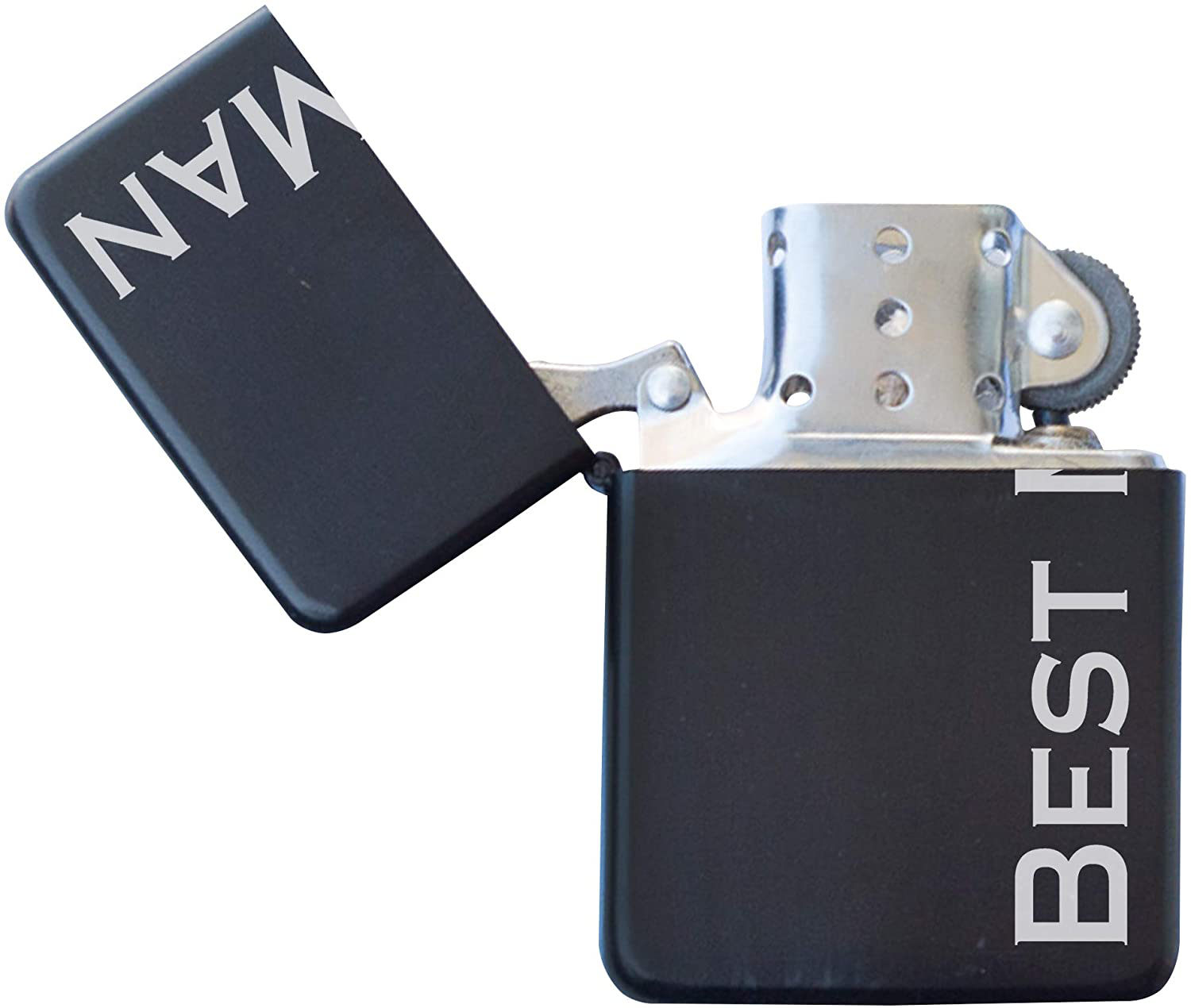 Engraved Matte Black Lighter with Gift Tin - Windproof, Flip-Top, Refillable (Will You Be My Groomsman)