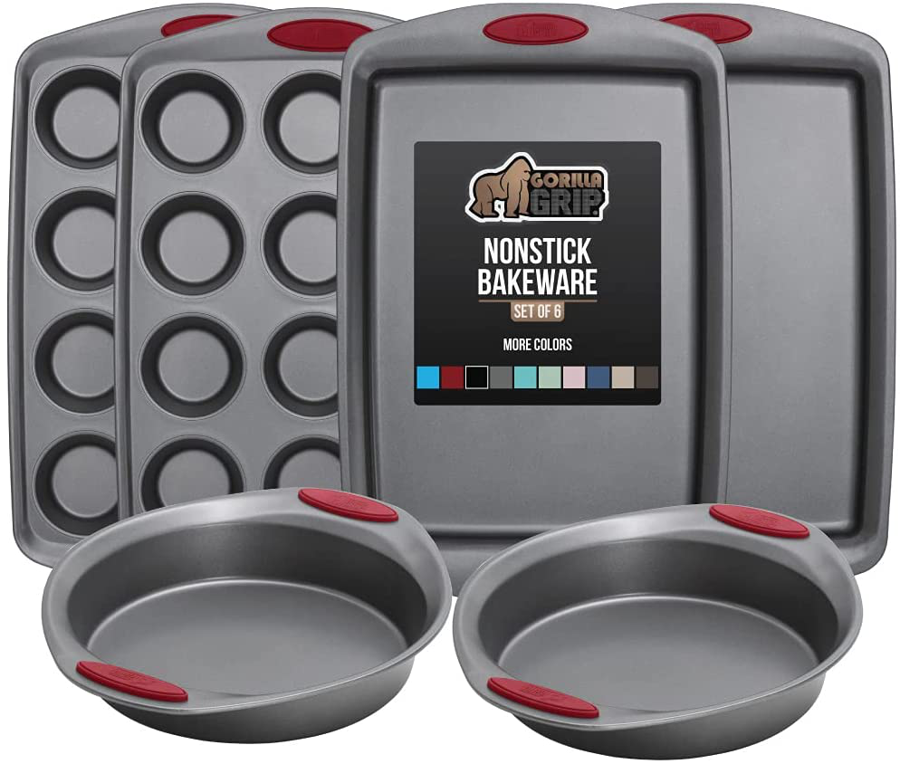 Multipack Gorilla Grip Bakeware Sets, Nonstick, Heavy Duty Carbon Steel