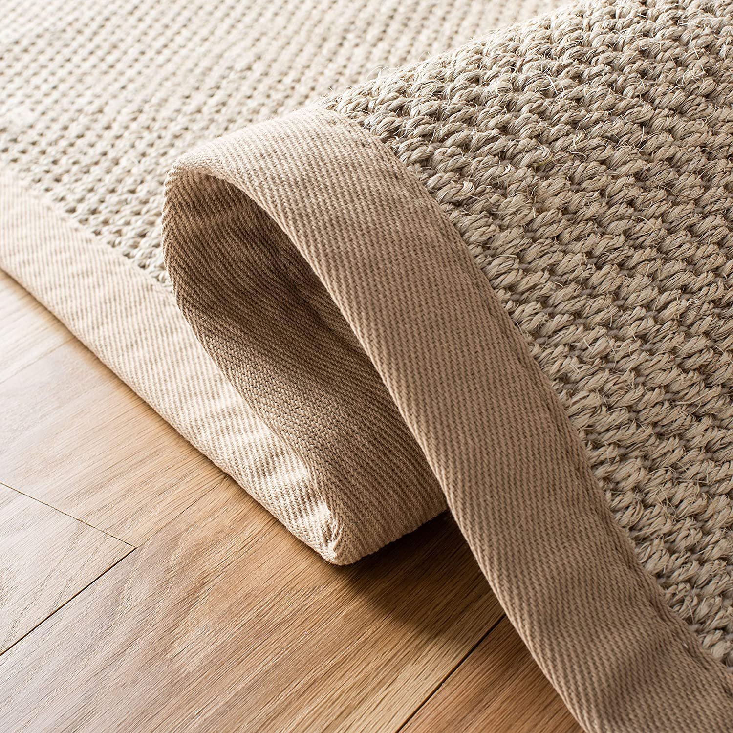 Safavieh Natural Fiber Collection NF143C Border Sisal Runner, 2'6" x 6' , Marble / Beige