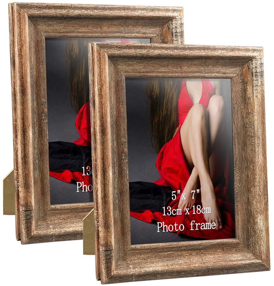 Calenzana 11x17 Poster Picture Frames Rustic Distressed Photo Frame 11 x 17 Set, Wall Hanging, 2 Pack, Brown