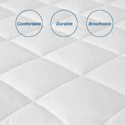 Twin Mattress Pad Protector Waterproof, Breathable Quilted Fitted Mattress Protector, Durable Mattress Cover Down Alternative Filling, Deep Pocket Stretches up to 14 Inch
