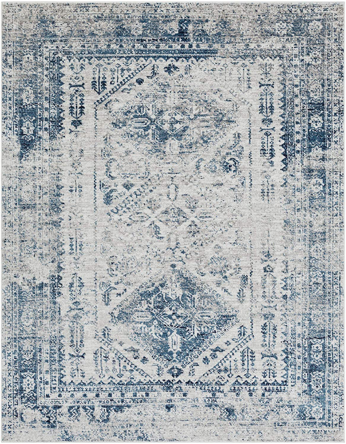 Artistic Weavers Desta Blue/White Area Rug, 5'3" Round