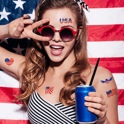 4th of July Patriotic Temporary Tattoos (10 - 20 Sheets)