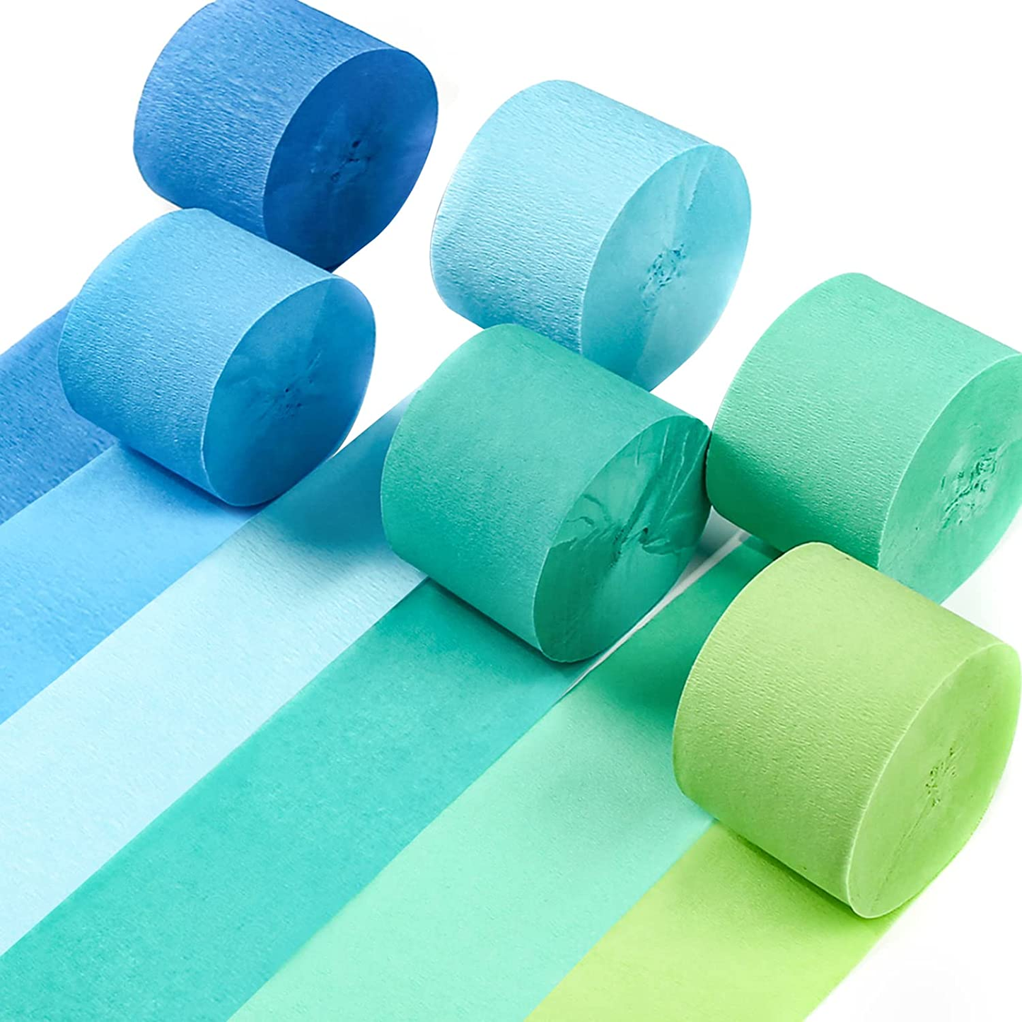 6 Pack Crepe Paper Streamers - 492ft (1.8 Inch x 82 Ft/Roll)