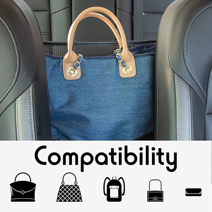 Cavalcade Car Net Pocket, Back Seat Mesh Organizer, Automotive Console Handbag Holder, Netting Pouch Storage Bag for Car, Barrier of Backseat Pet Kids, Black
