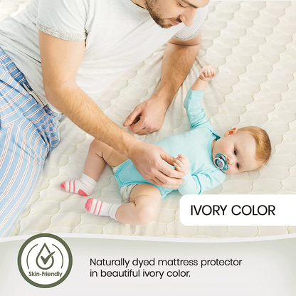 Whisper Organics 100% Organic Cotton Quilted Mattress Cover, 17" Deep - GOTS Certified (Twin)