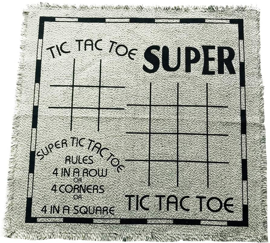 Yuanhe 3 in 1 Gaint Checker Set Including Tic Tac Toe Game with Reversible Rug, Calssic Indoor Outdoor Yard Games for Family