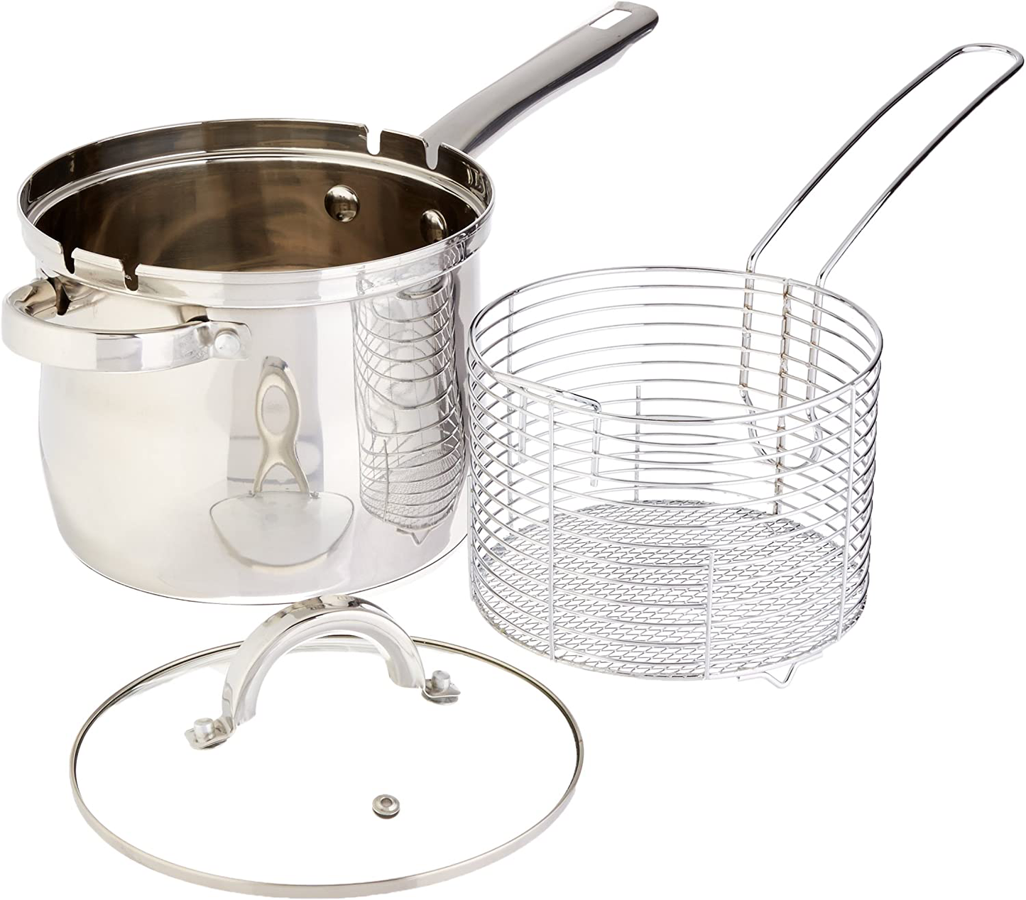 Oster 91537.03 Sangerfield 3.65 Quart 3 Piece Stainless Steel Deep Fryer Set Cookware, w/Basket