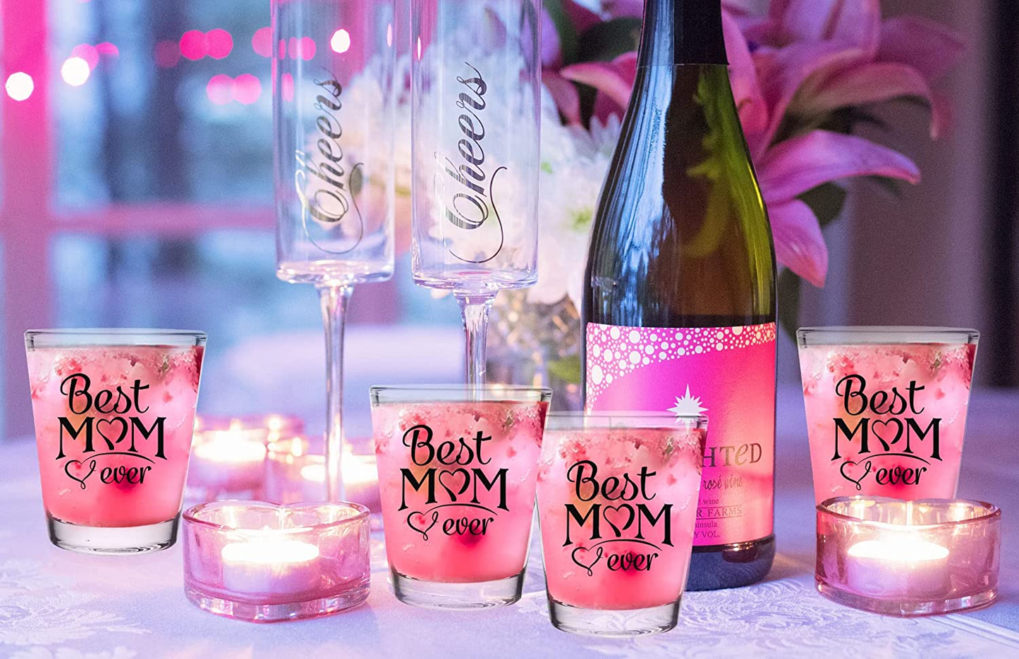 Set of 6 Best Mom Shot Glasses Gift Set  2oz Each