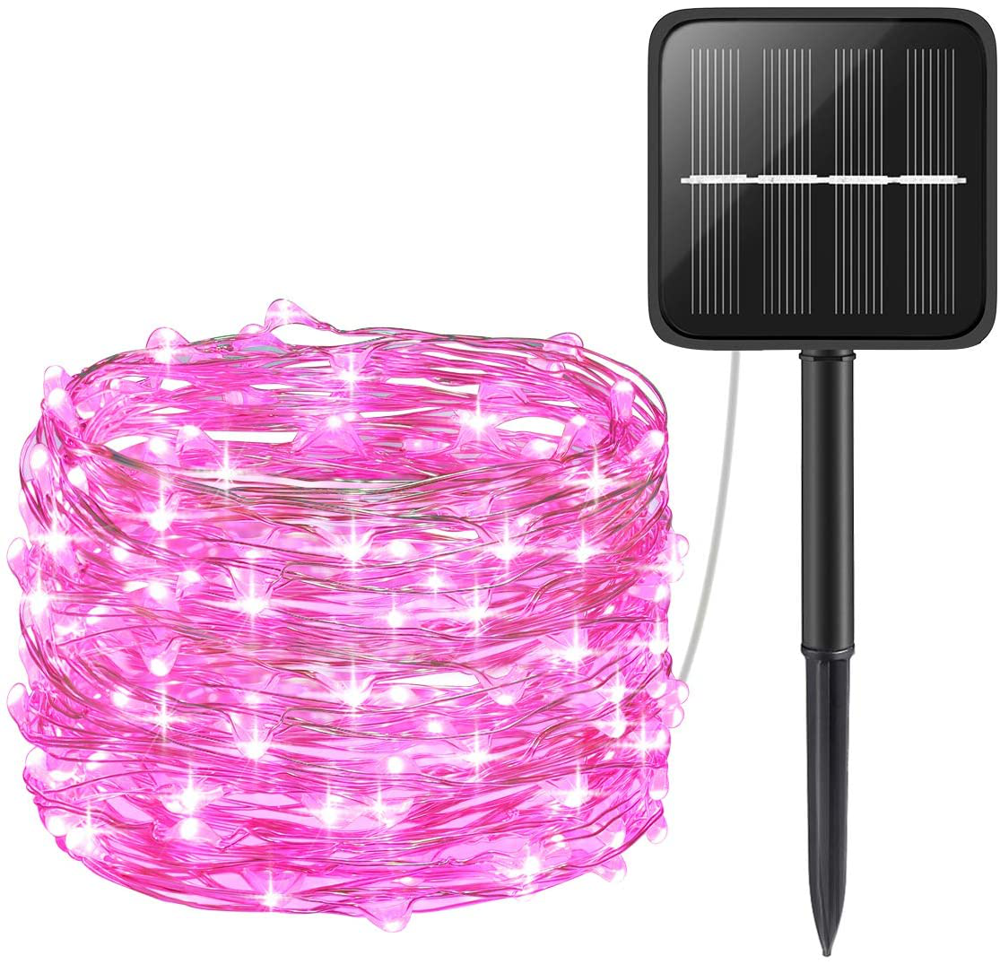 AMIR Upgraded Solar Powered String Lights, Mini 100 LED Copper Wire Lights, Fairy Lights, Indoor Outdoor Waterproof Solar Decoration Lights for Gardens, Home, Party, Halloween, Christmas (Warm White)
