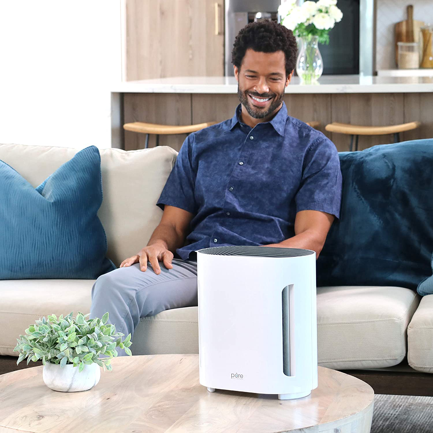 Pure Enrichment PureZone 3-in-1 Air Purifier - True HEPA Filter & UV-C Sanitizer Cleans Air, Helps Alleviate Allergies, Removes Pet Dander, Smoke & More - for Home, Office & Bedroom