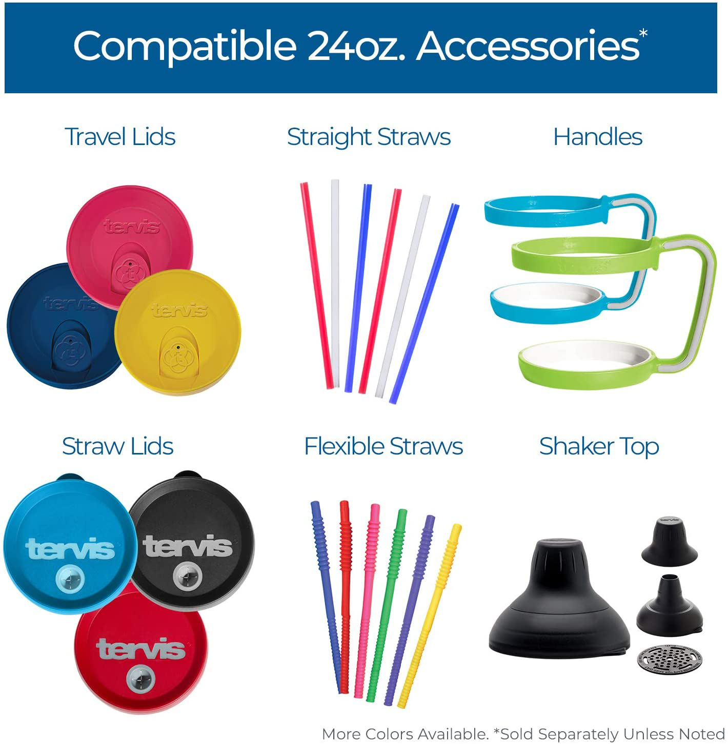 Tervis Travel Lid, 24 oz Tumbler & 16 oz Mug, Blue