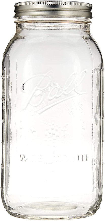 Ball Wide Mouth Half Gallon 64 Oz Jars with Lids and Bands, Set of 6